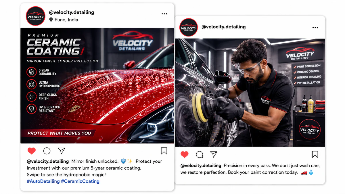 تفصيل السيارات والمعارض Social Media Showcase