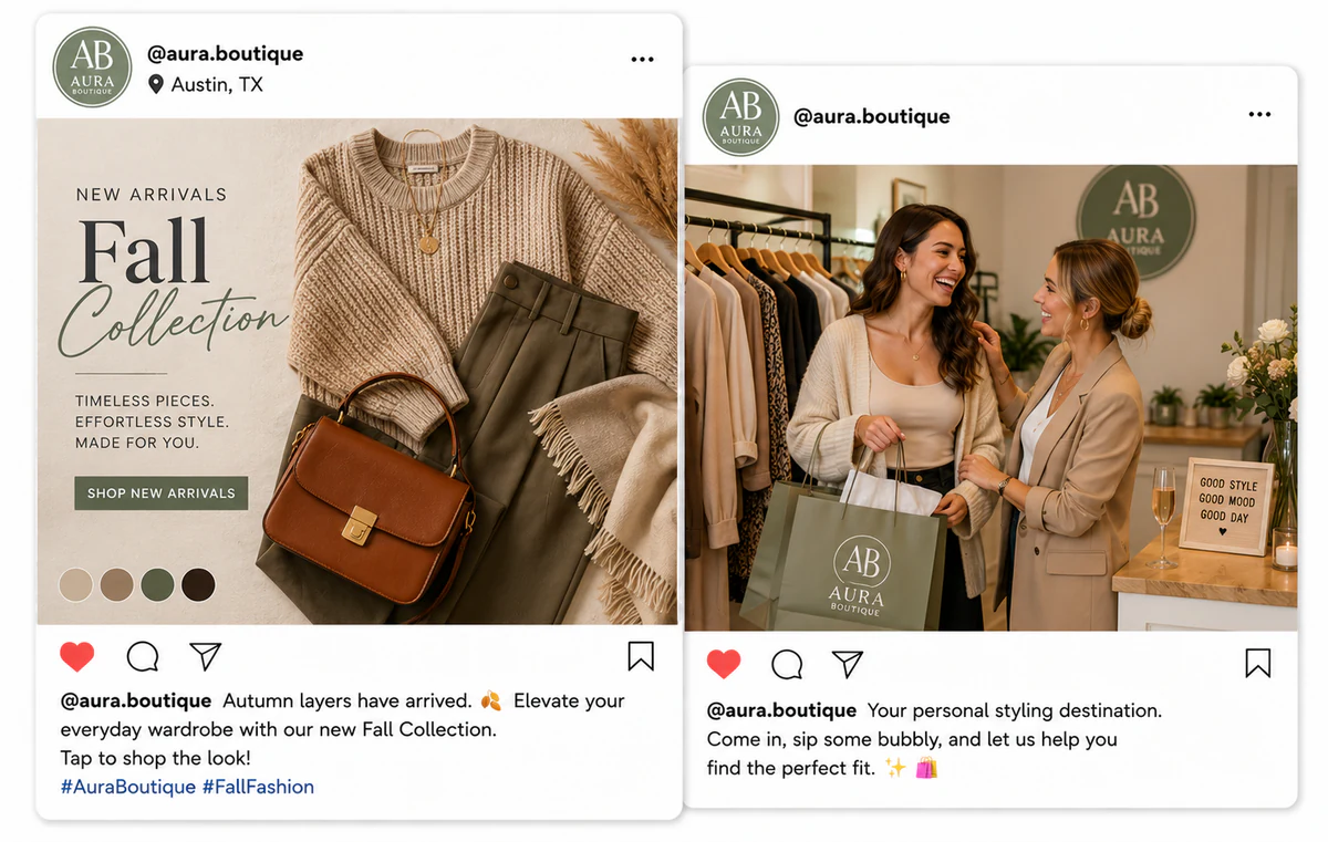 Boutique Retail & Fashion Shops Social Media Showcase